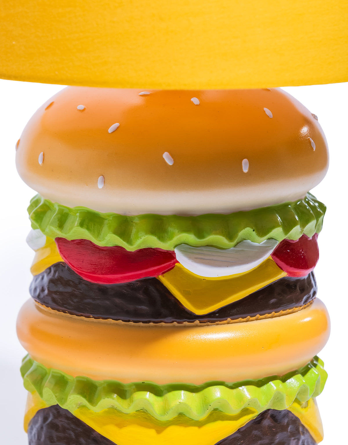Classic Burger Table Lamp w/ Mustard Shade - FLT11