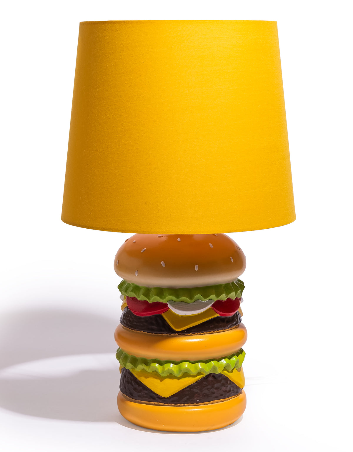 Classic Burger Table Lamp w/ Mustard Shade - FLT11