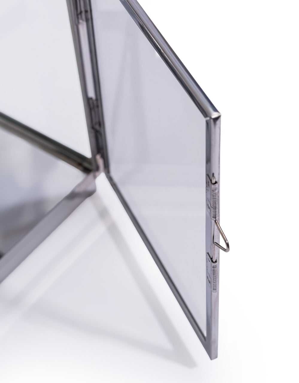 Medium Square Polished Steel and Glass Lantern - WPL10