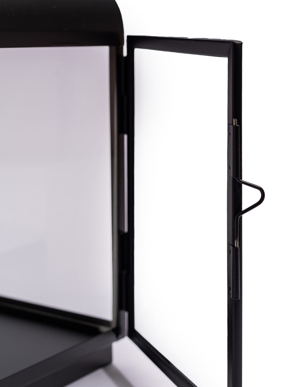 Medium Square Matt Black Steel and Glass Lantern - WPL13
