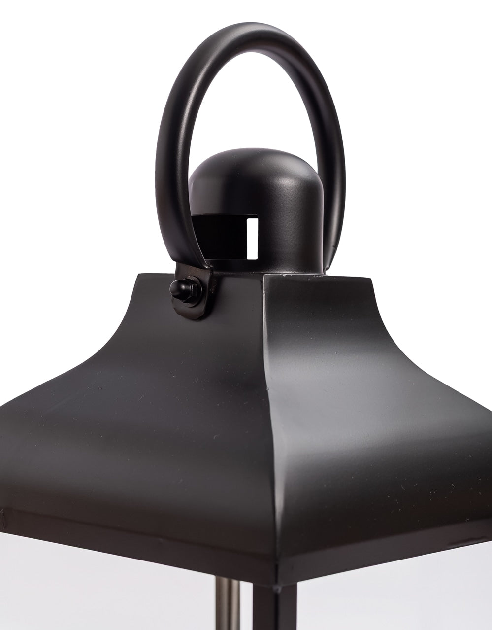Medium Square Matt Black Steel and Glass Lantern - WPL13