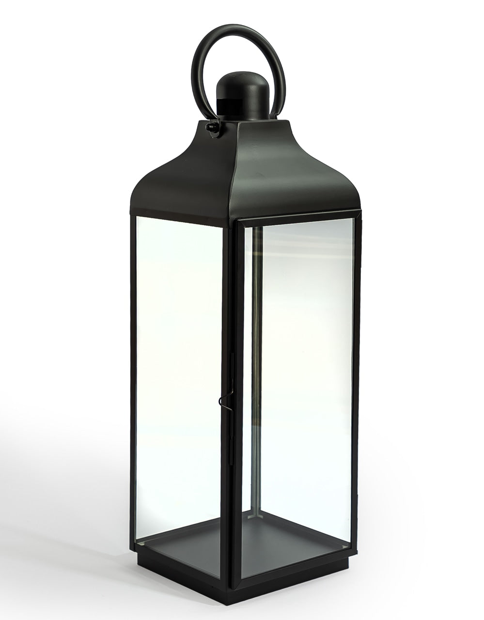 Extra Large Square Matt Black Steel & Glass Lantern - WPL15