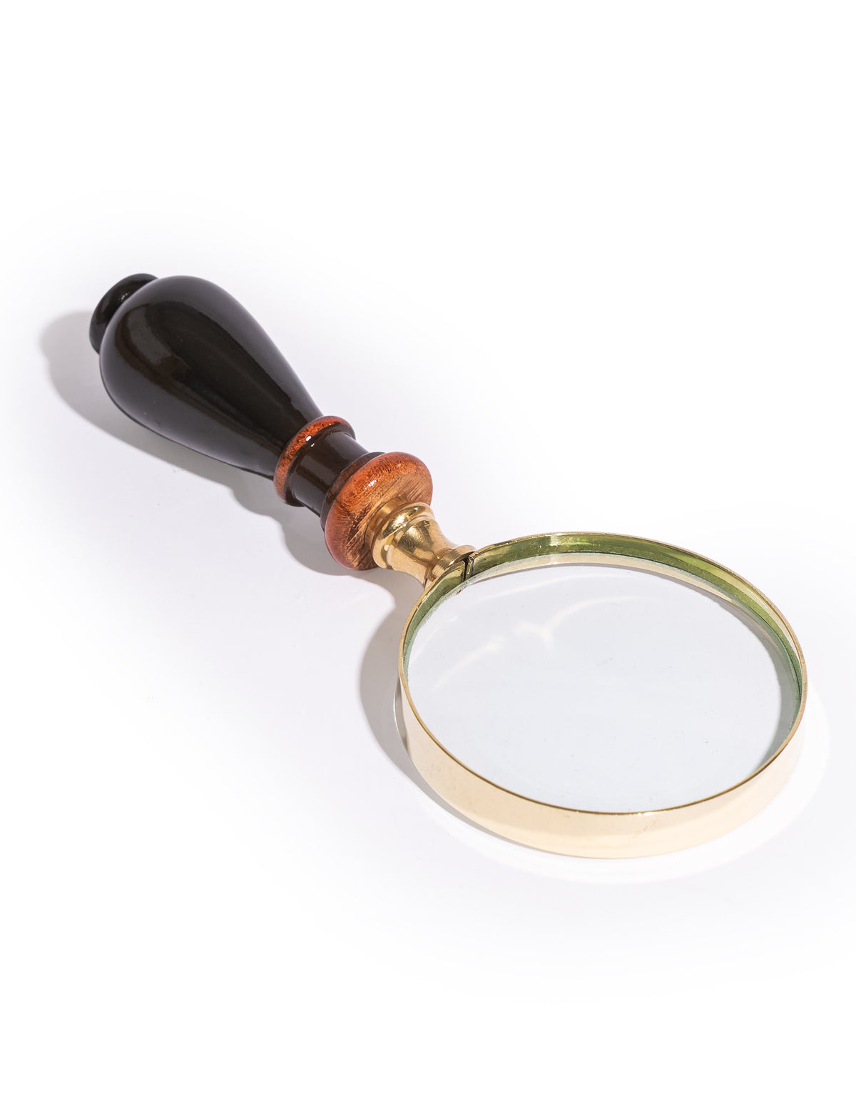 Small Brass Magnifying Glass with Black Wood Handle - FMH45