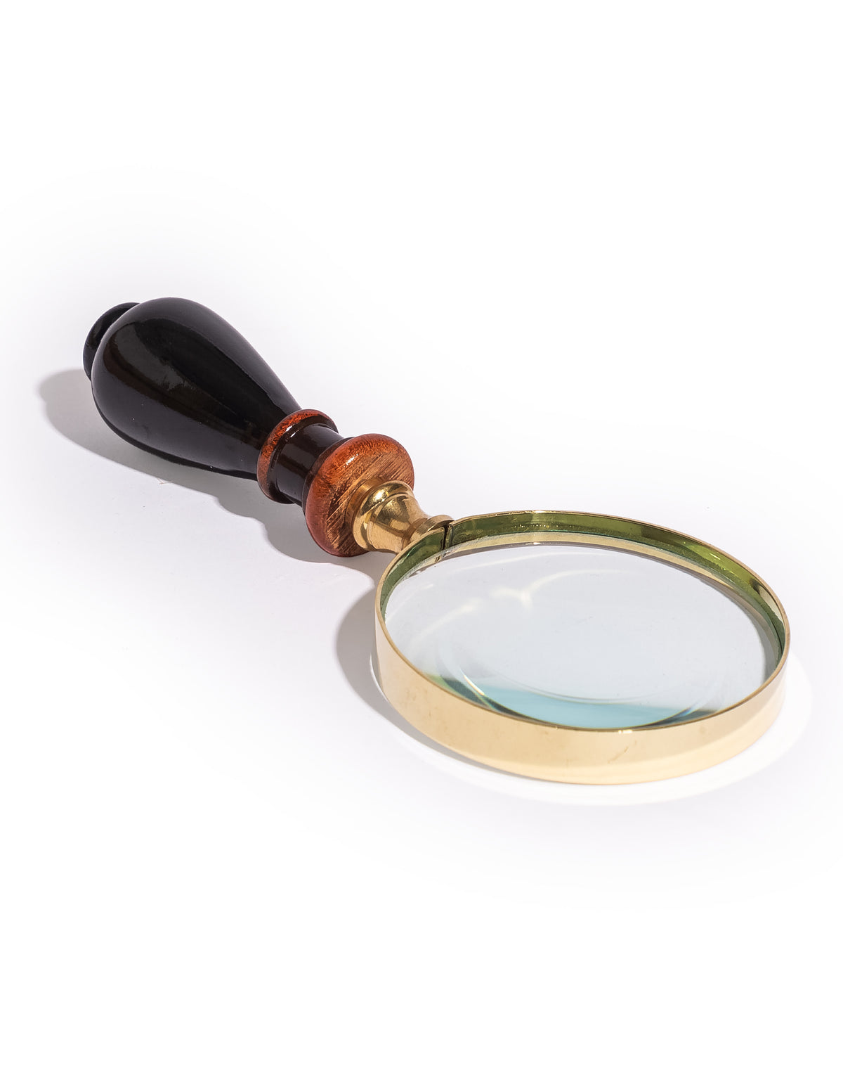 Small Brass Magnifying Glass with Black Wood Handle - FMH45