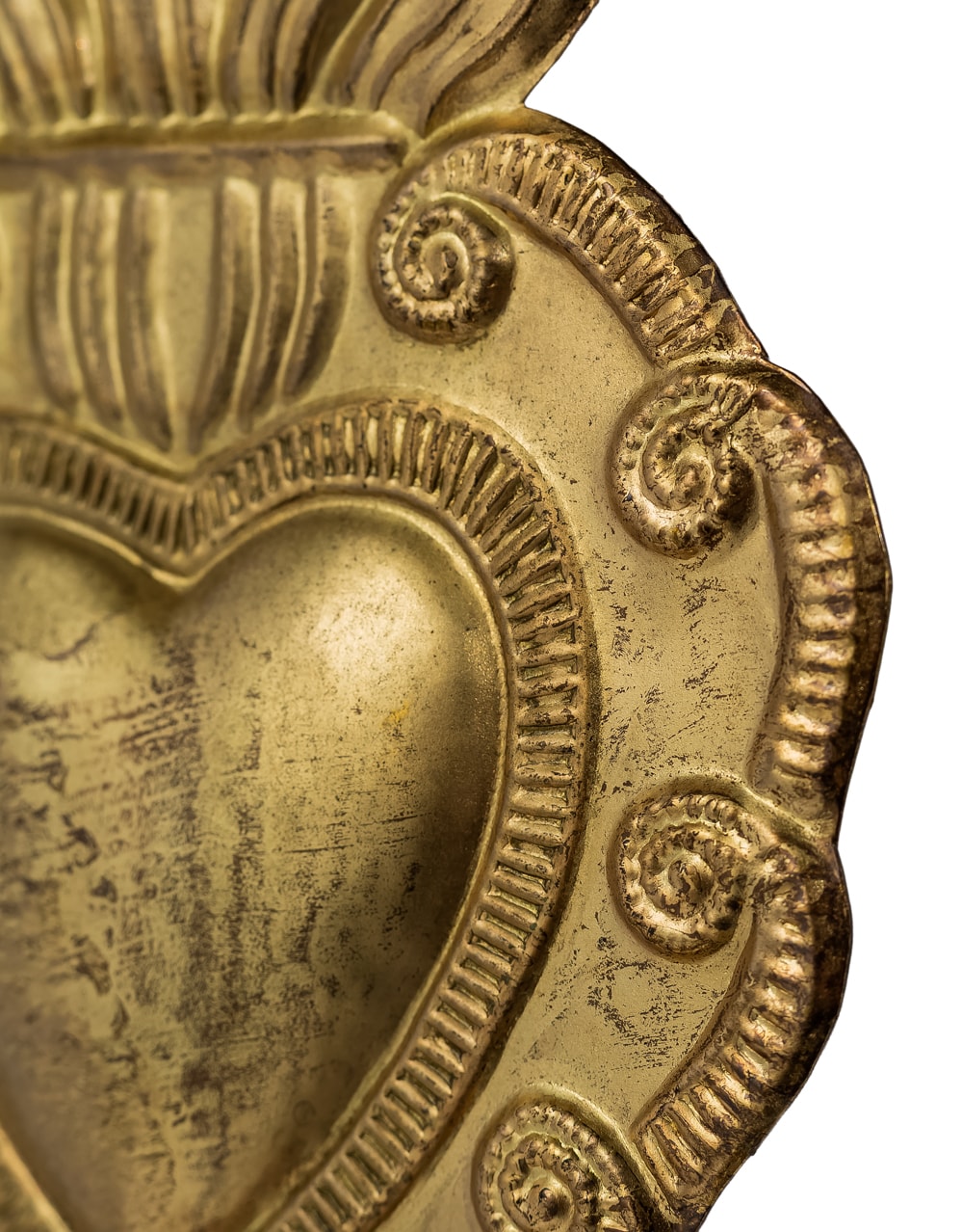 Hand Crafted Gold Metal Hanging Heart Ornament - RGF24