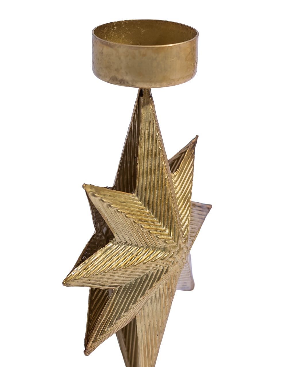 Gold Metal "North Star" Candle Holder - RGF26