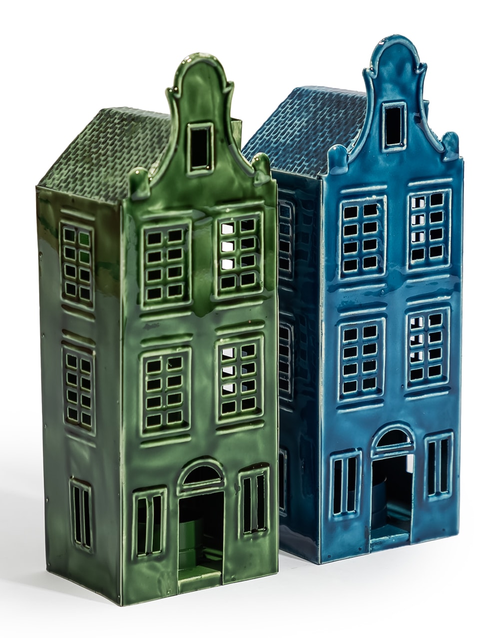 Blue Metal "Amsterdam" Canal House Tealight Holder - RGF28