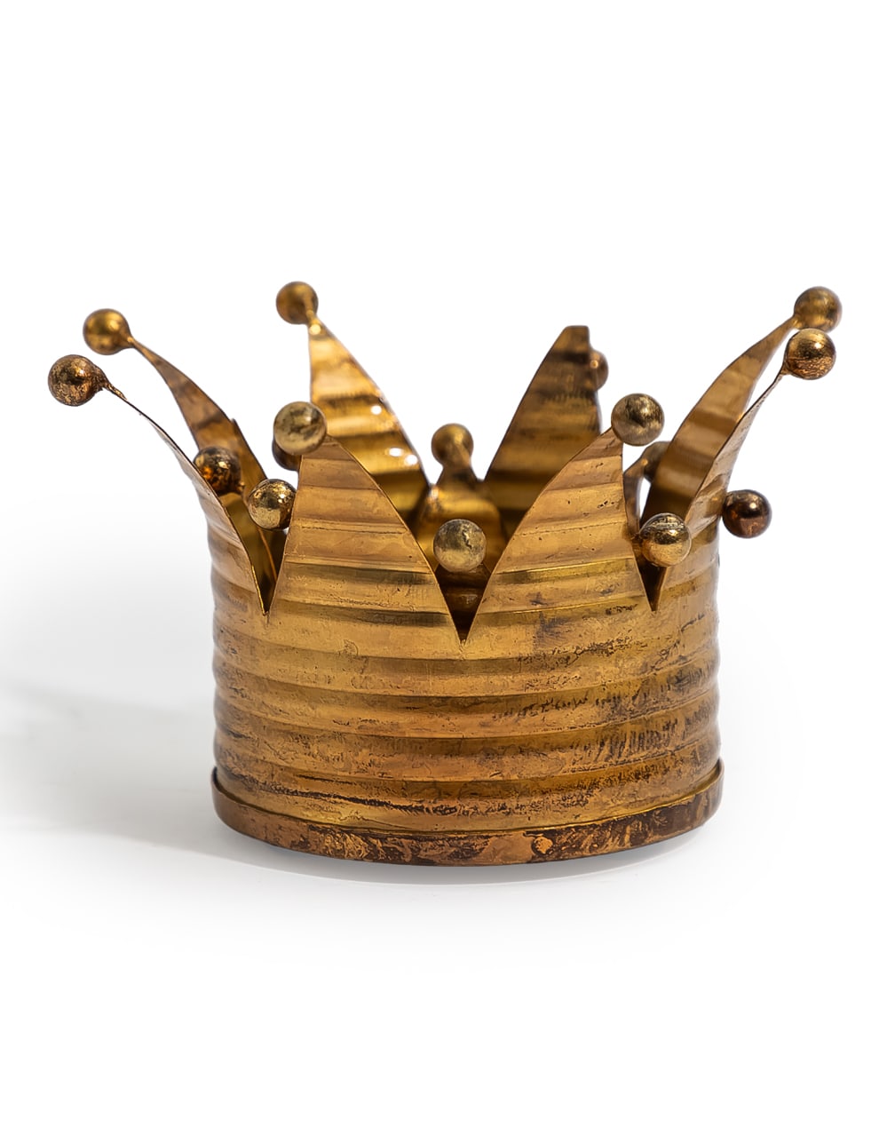 Set of 2 Gold Upcycled Crown Candle Holders - RGF30
