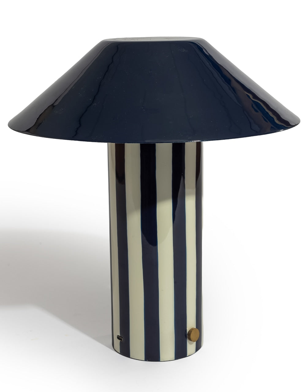 Navy Blue/White Stripe Rechargeable Table Lamp - RTL19
