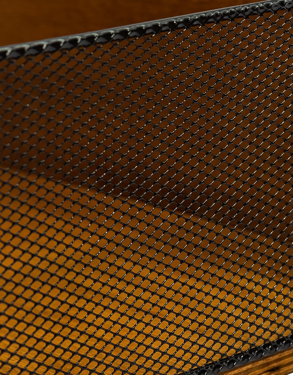 Classic Wood and Metal Mesh Record Box - FC49