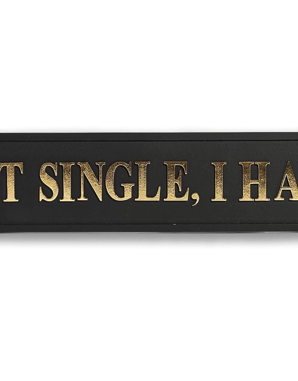 Black & Gold "I'm Not Single, I Have A Dog" Wall Sign - RS114