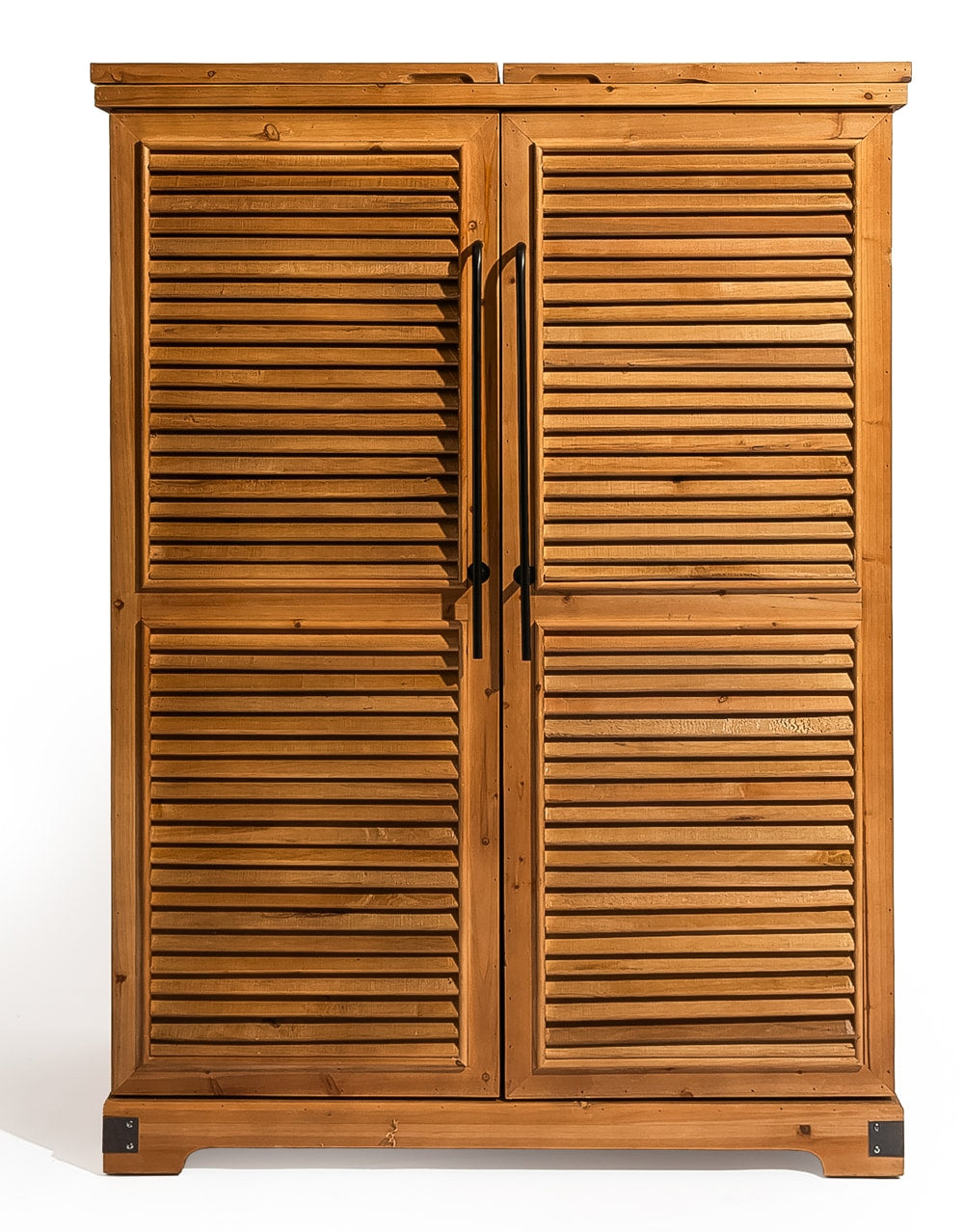 Rustic Slatted Wood Fold-Out Bar Cabinet - RFB42