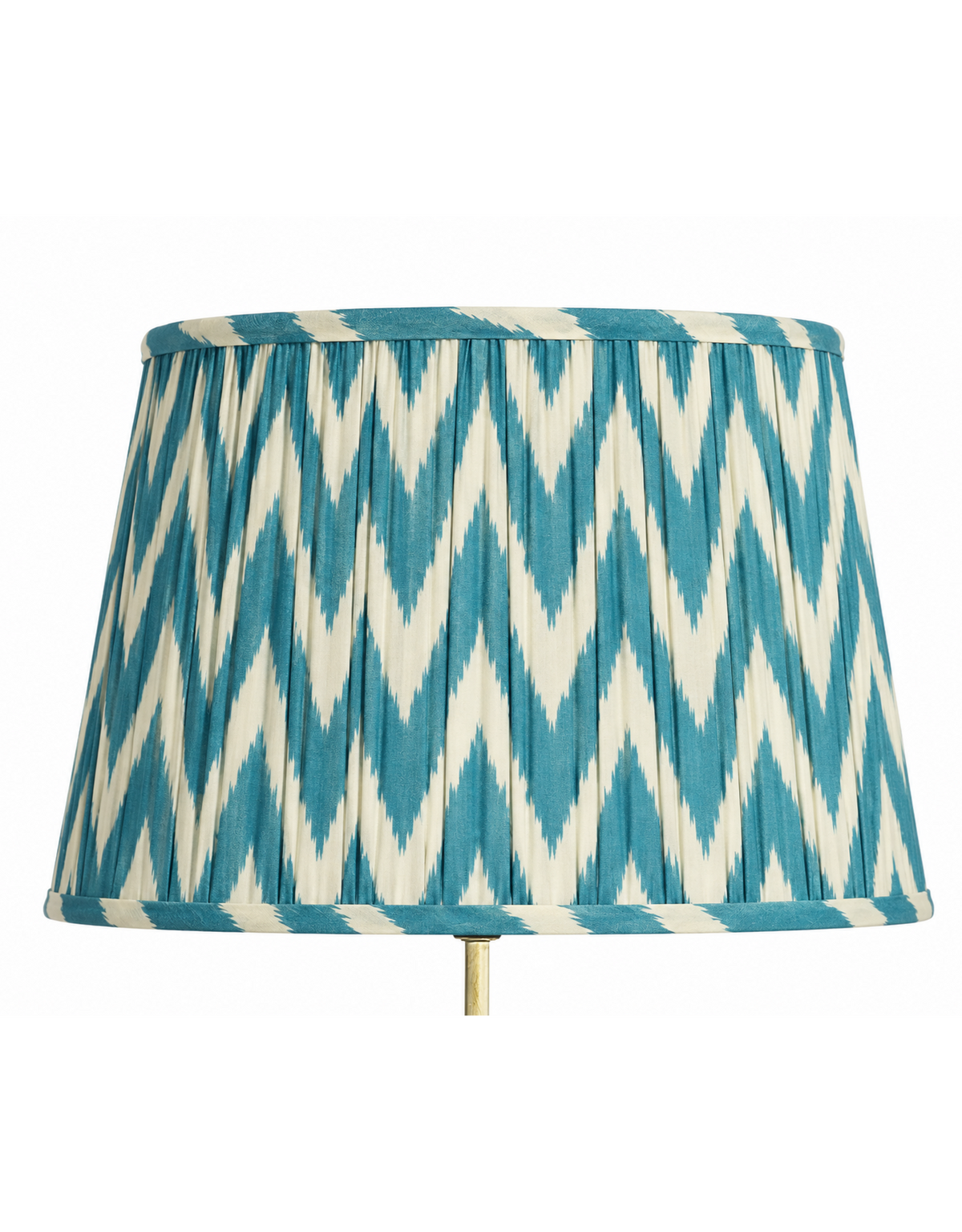 Blue Zigzag Ikat Gathered / Pleated 40cm Lampshade - LNS17