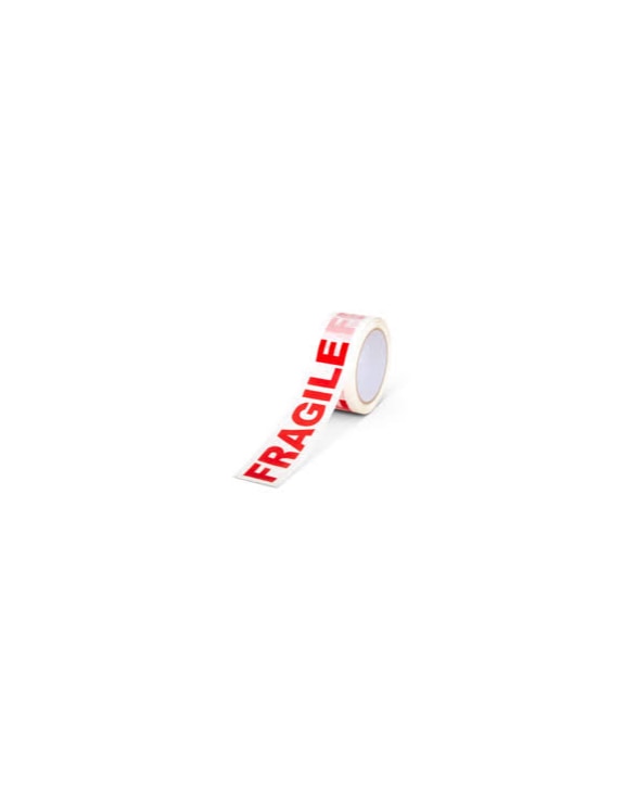 White & Red 'Fragile' Packaging Tape 48mmx66m - TAPE-FRAGILE