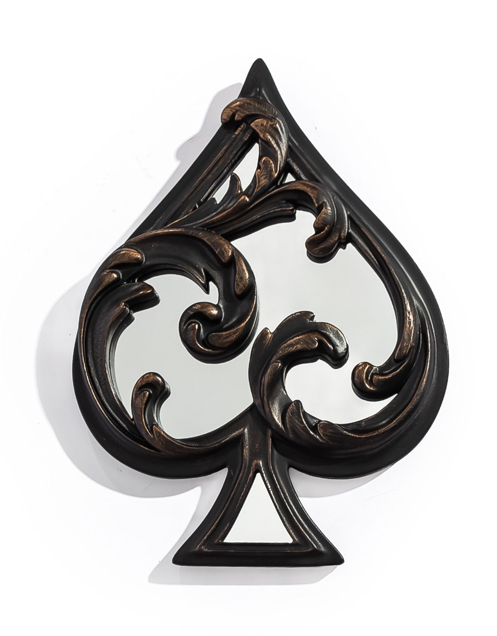 Antique Black "Spade" Mirrored Wall Ornament - MK222