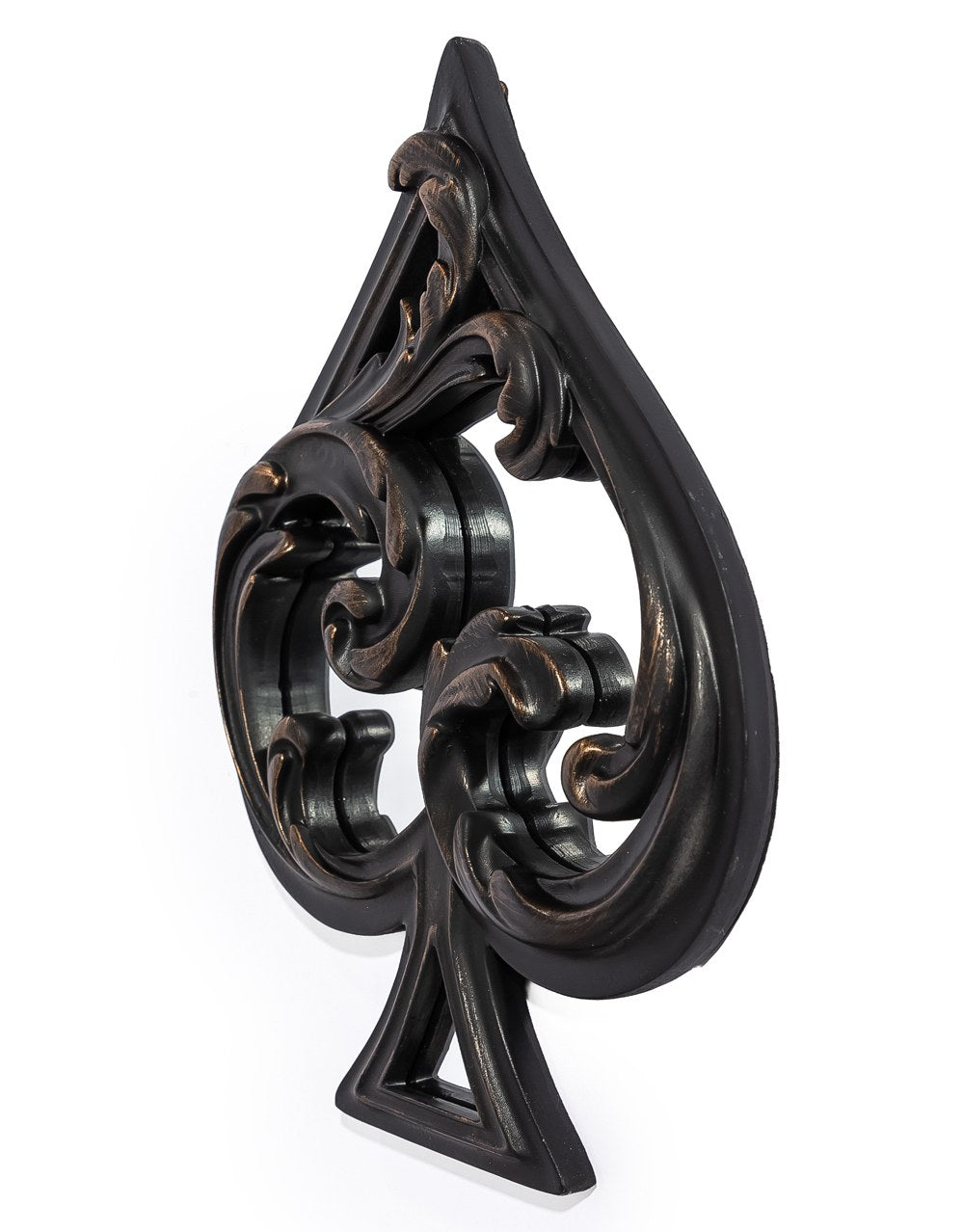 Antique Black "Spade" Mirrored Wall Ornament - MK222