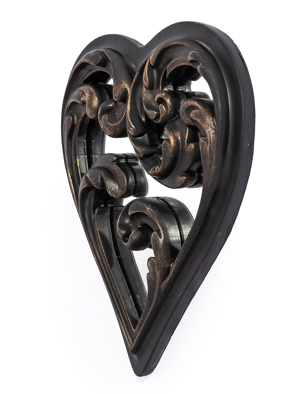 Antique Black "Heart" Mirrored Wall Ornament - MK223