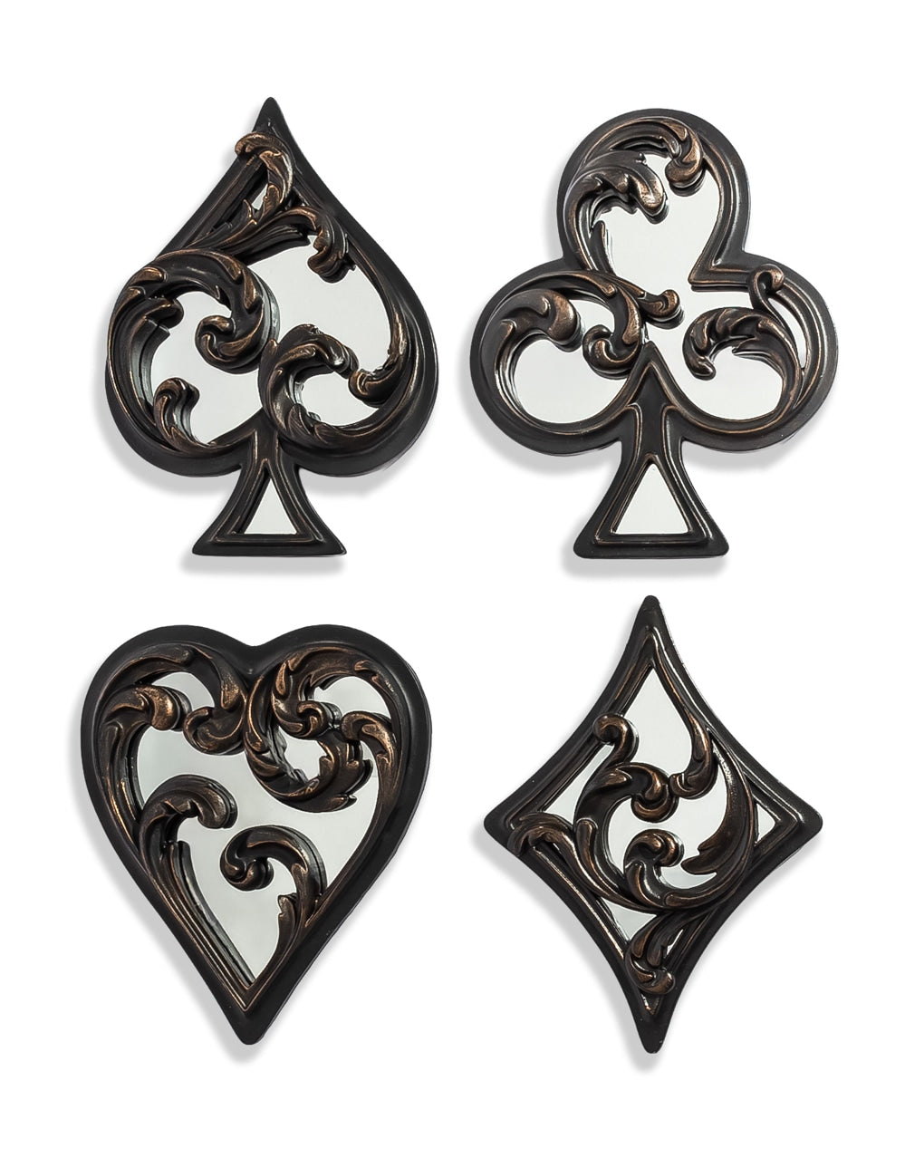 Antique Black "Diamond" Mirrored Wall Ornament - MK225