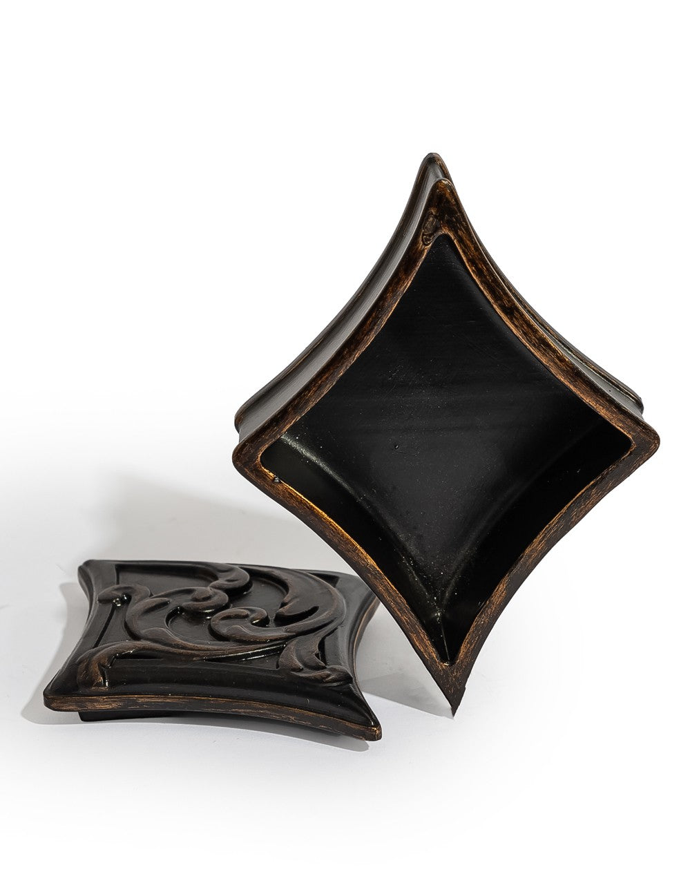 Antique Black "Diamond" Storage / Trinket Box - MK229