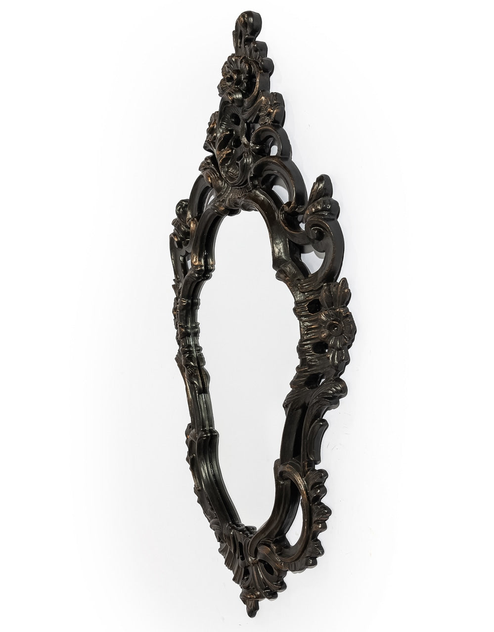 Antiqued Black Ornate French Wall Mirror - MK240