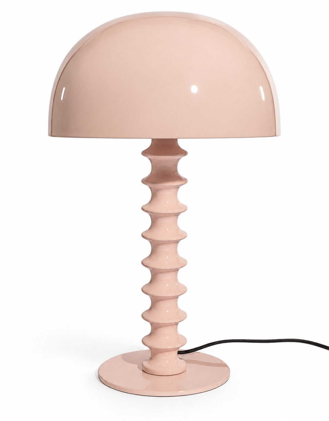 Pale Pink Large Ribbed Table Lamp - RTL16