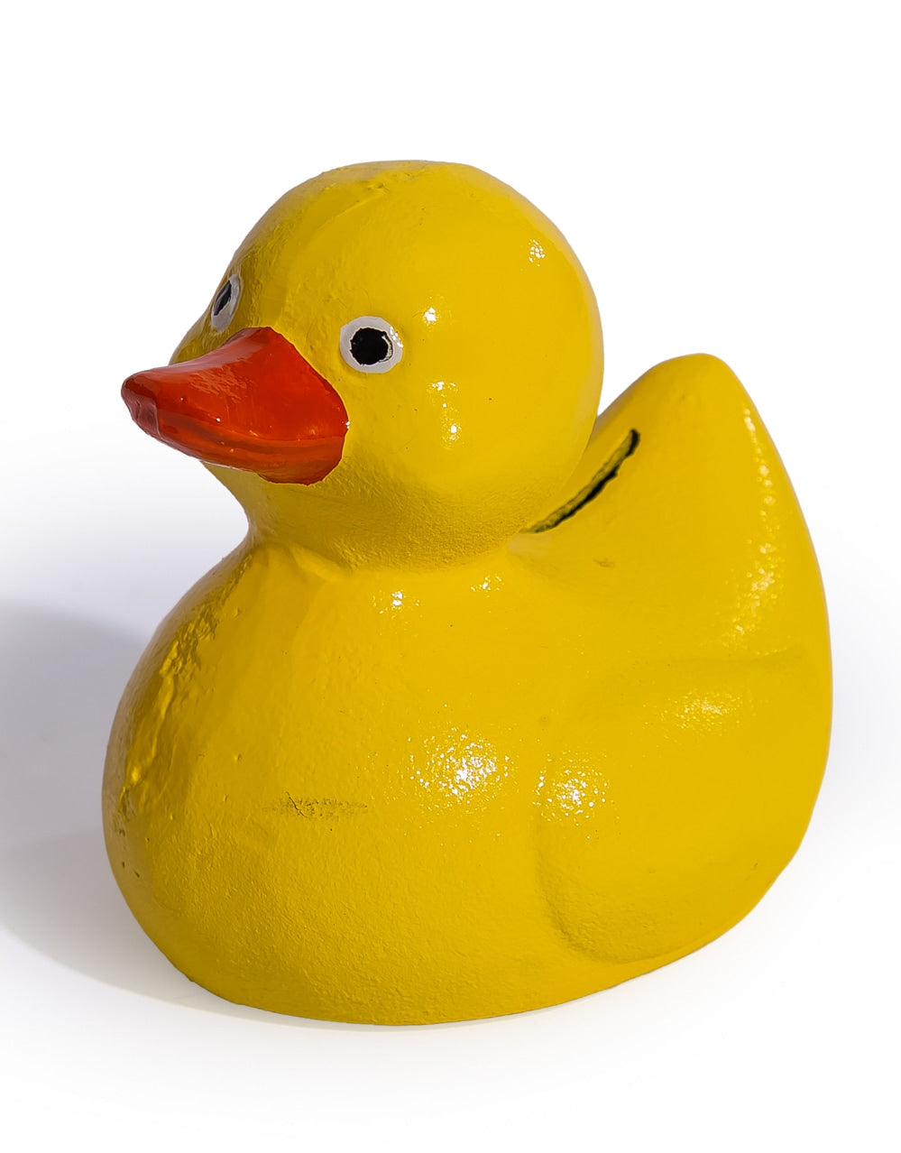 Cast Iron Antiqued Yellow Duck Coin Bank - STM112