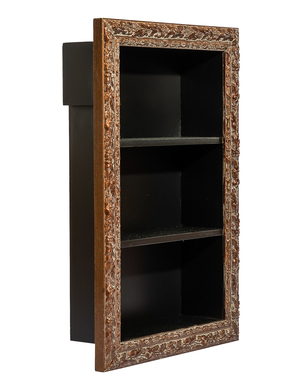 Large Antiqued Ornate Wooden Wall Shelf Unit - JCS39