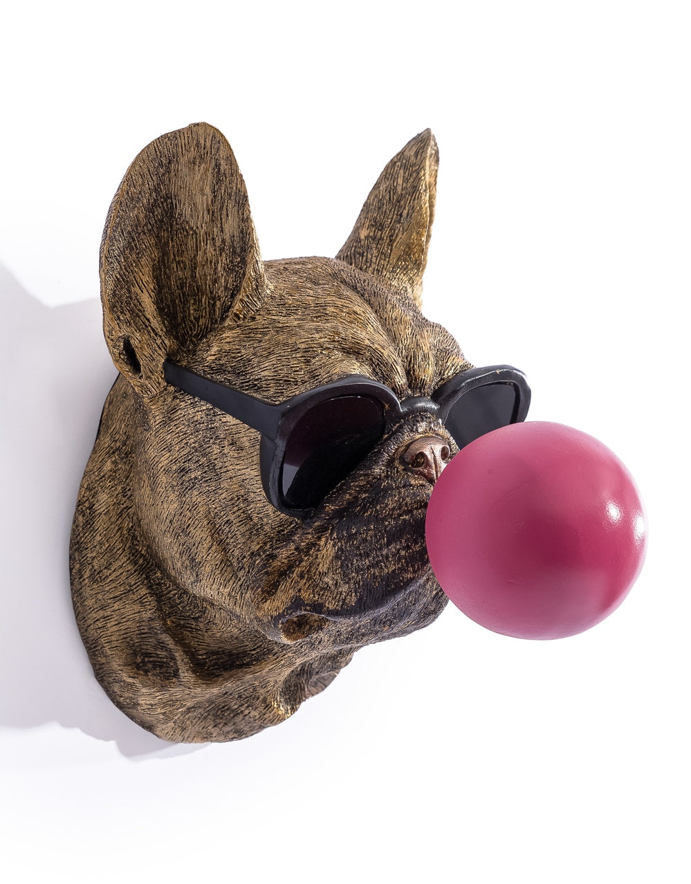 Gold Pug Dog Bubblegum Wall Head - DVM79