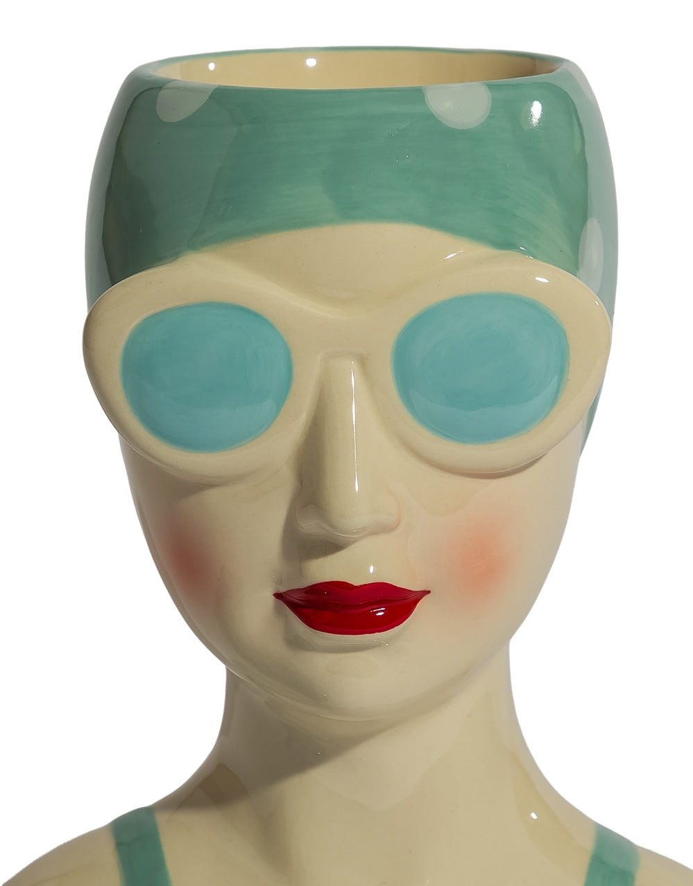 Ceramic Blue Beach Swimmer Storage Jar - TL161