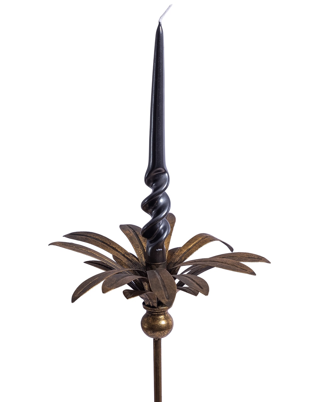 Antique Gold Large Floor Standing Palm Tree Candle Holder - HKL104