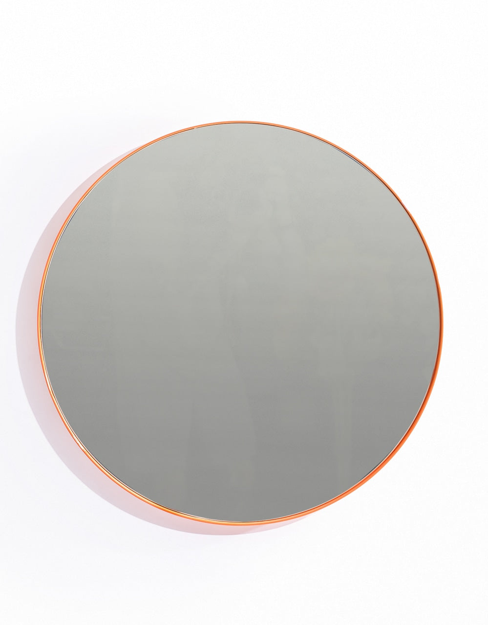 Round 60cm Burnt Orange Framed Wall Mirror - M437