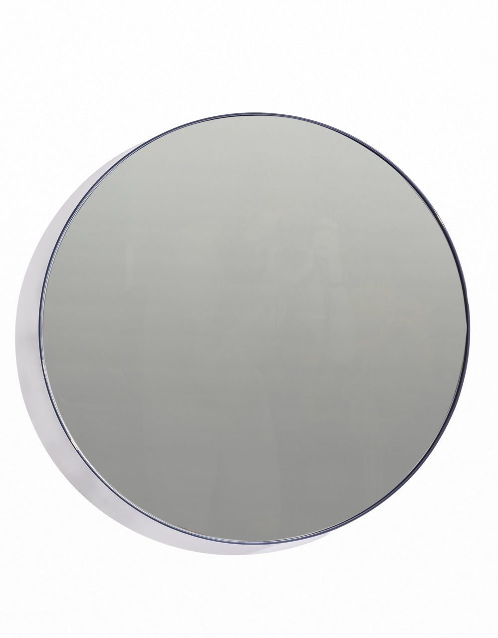 Round 60cm Navy Blue Framed Wall Mirror - M436