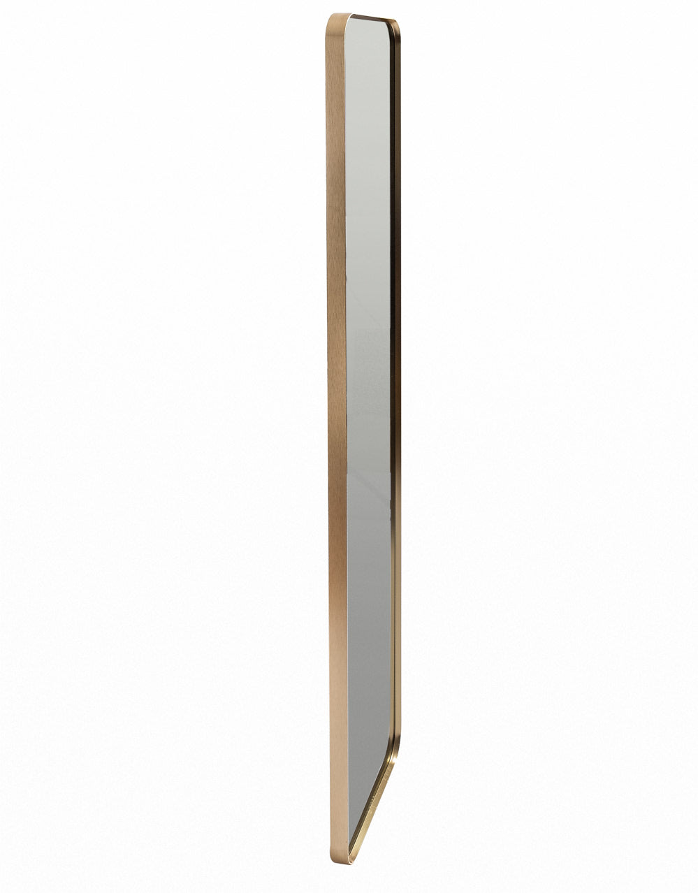 Slim Rectangular Gold Metal Flare-Framed Broadway Wall Mirror - M434