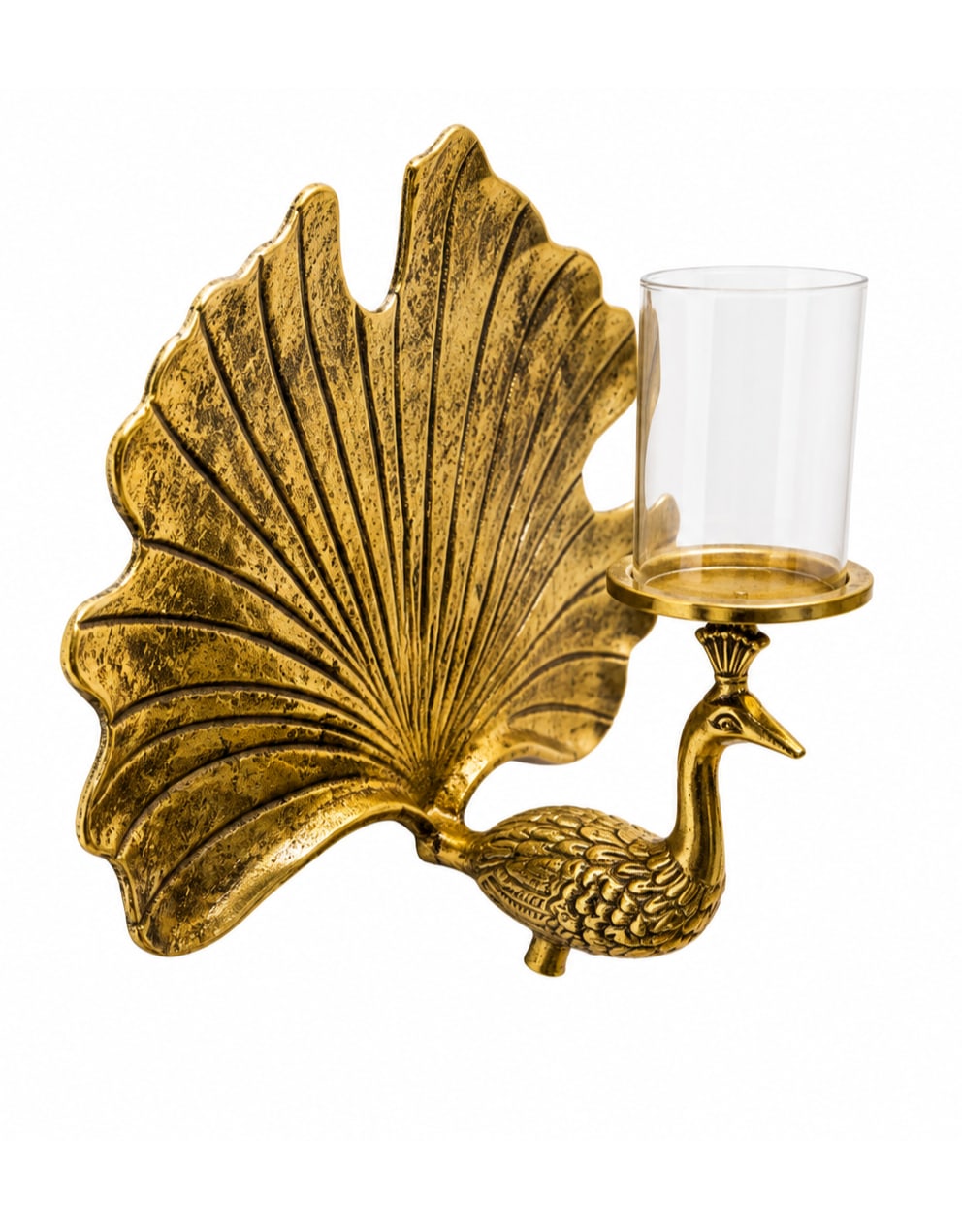 Gold Aluminium Peacock Wall Sconce - AL184
