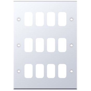 Selectric 7M-Pro GRID360 Polished Chrome 12 Gang Faceplate