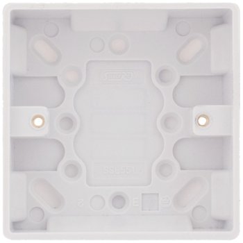 Selectric Smooth 1 Gang 25mm Surface Pattress Box with Earth