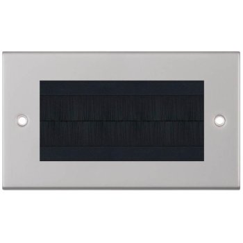 Selectric 5M Satin Chrome 2 Gang Brush Plate with Black Brush