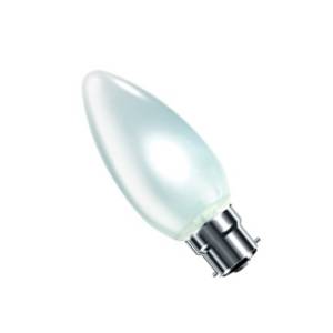 Long Life Candle 40w Ba22d/BC 240v Greenstock Frosted Light Bulb - 8000 Hour - 35mm