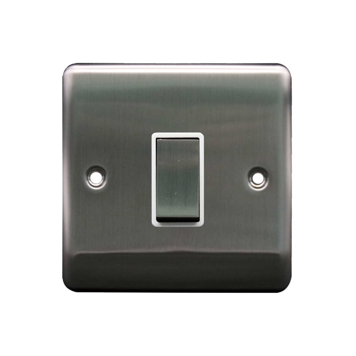 Caradok 1G 2Way 10A Switch Brushed Chrome White Insert