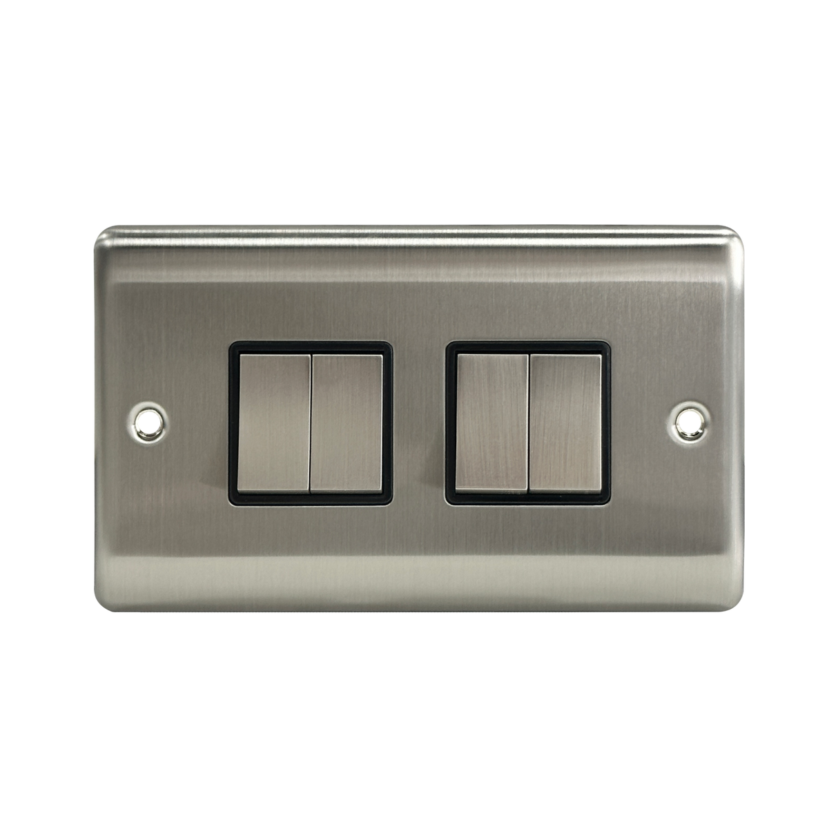 Caradok 4G 2Way 10A Switch Brushed Chrome Black Insert