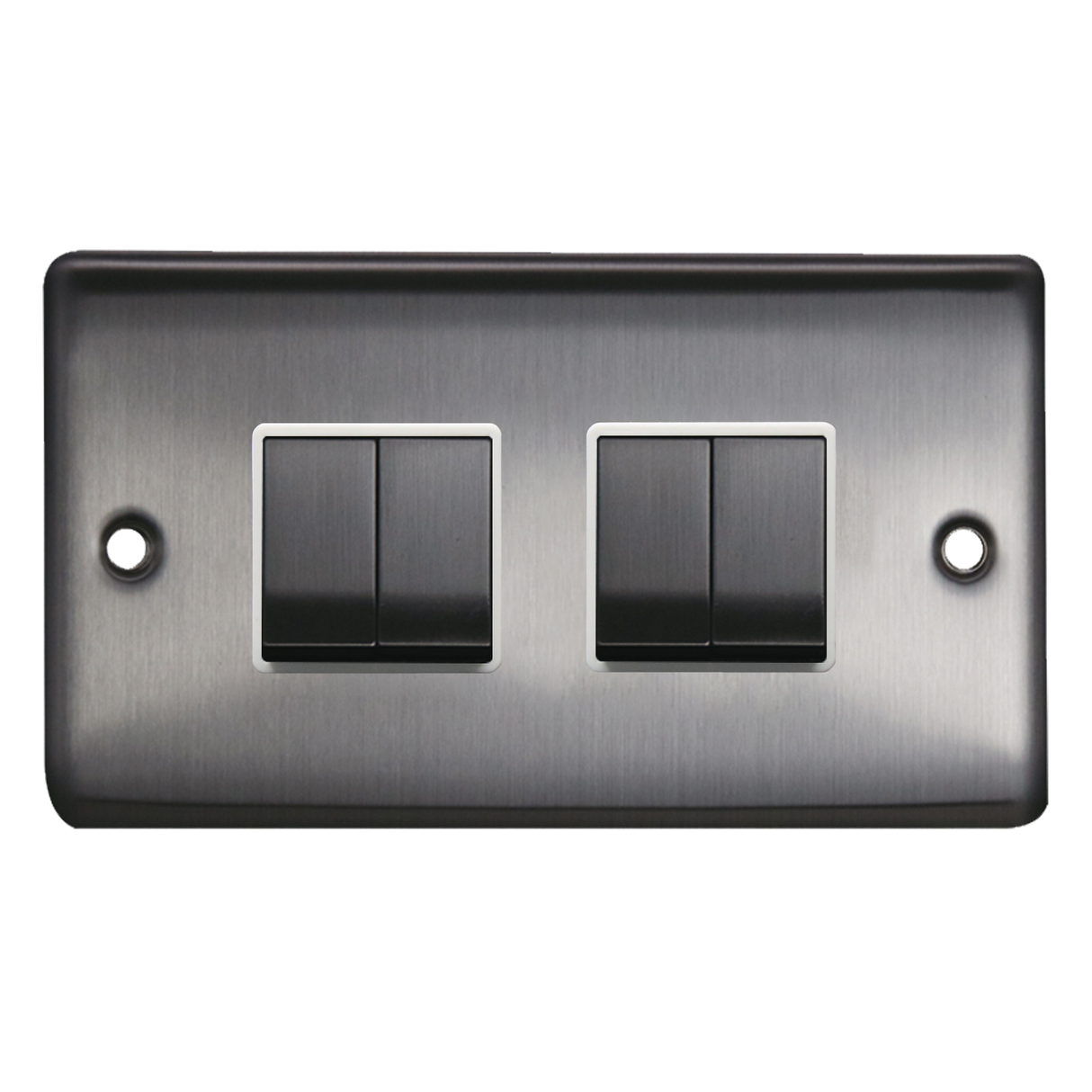 Caradok 4G 2Way 10A Switch Brushed Chrome White Insert