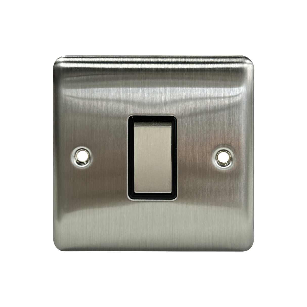 Caradok 1G Intermediate 10A Switch Brushed Chrome Black Insert