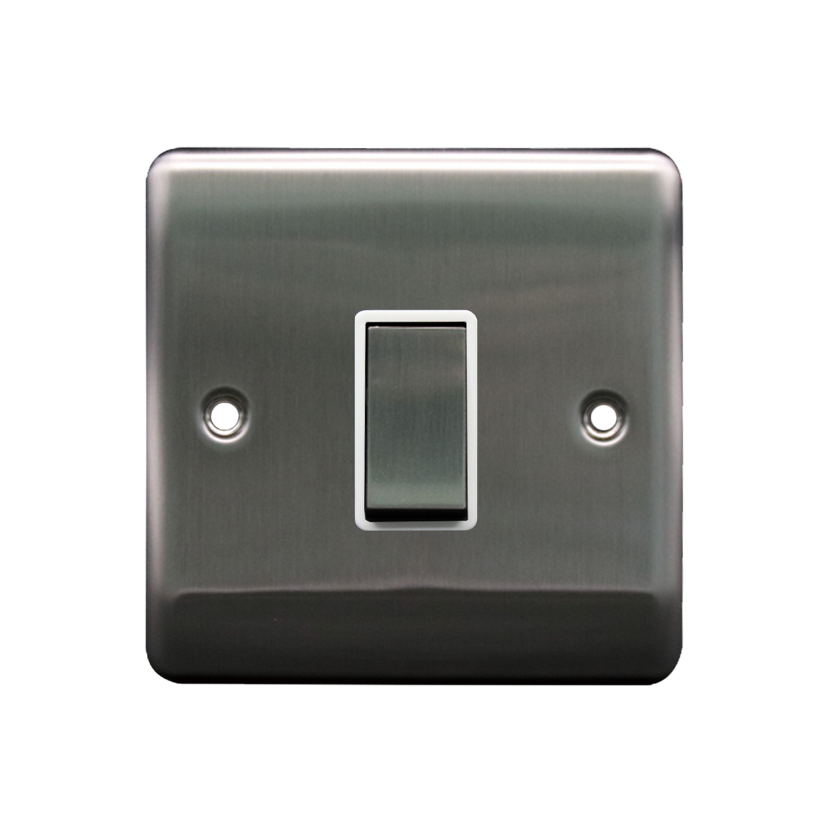 Caradok 1G Intermediate 10A Switch Brushed Chrome White Insert