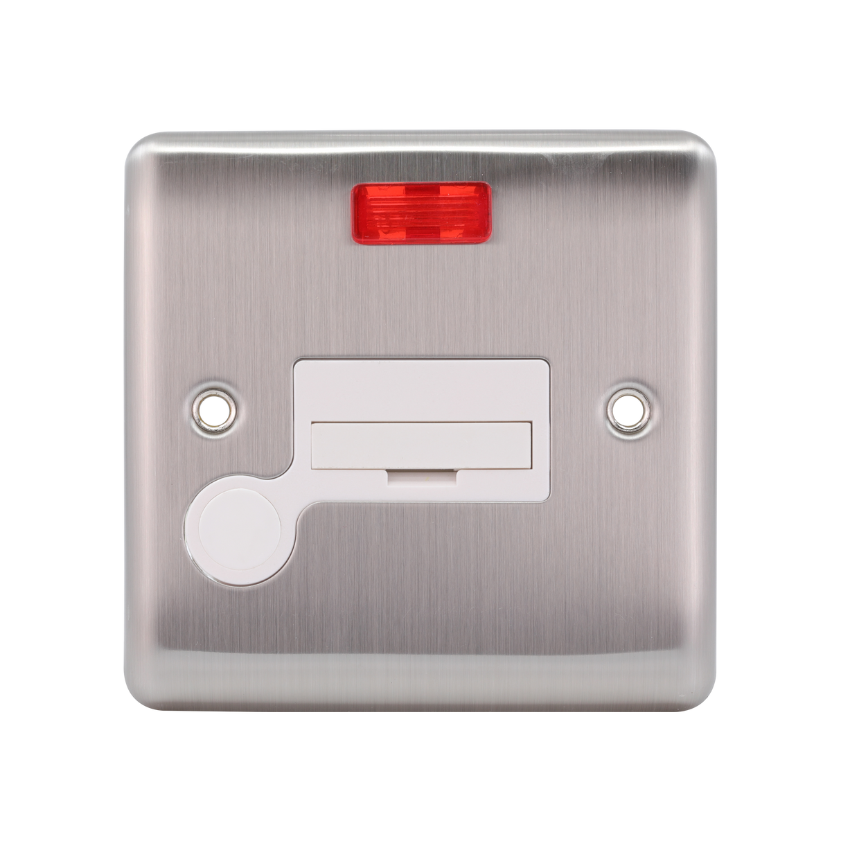 Caradok 13A Unswitched Spur c/w Neon + FO Brushed Chrome White Insert