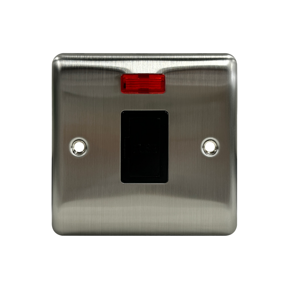 Caradok 13A Unswitched Spur c/w Neon Brushed Chrome Black Insert