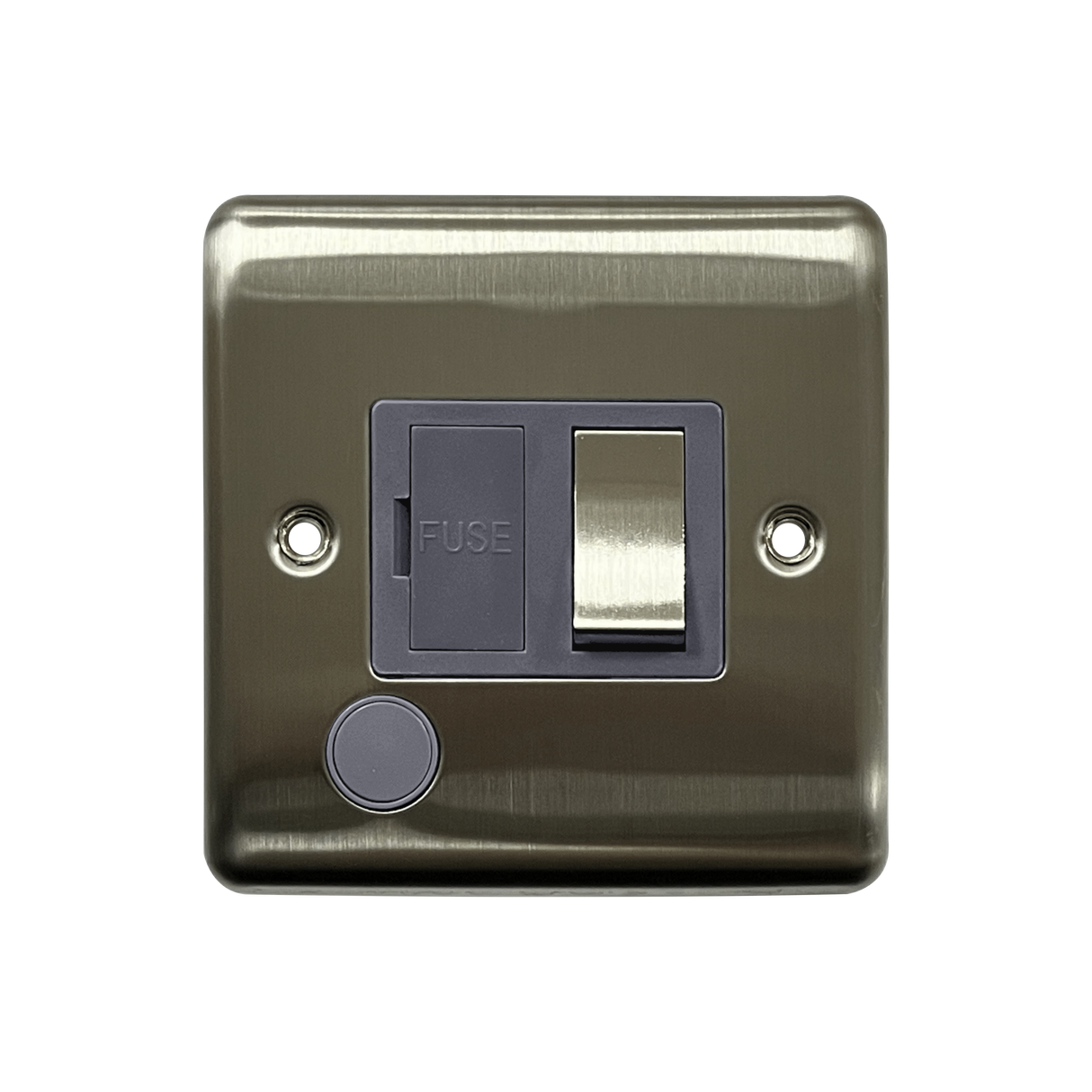Caradok 13A Switched Spur + FO Brushed Chrome Grey Insert