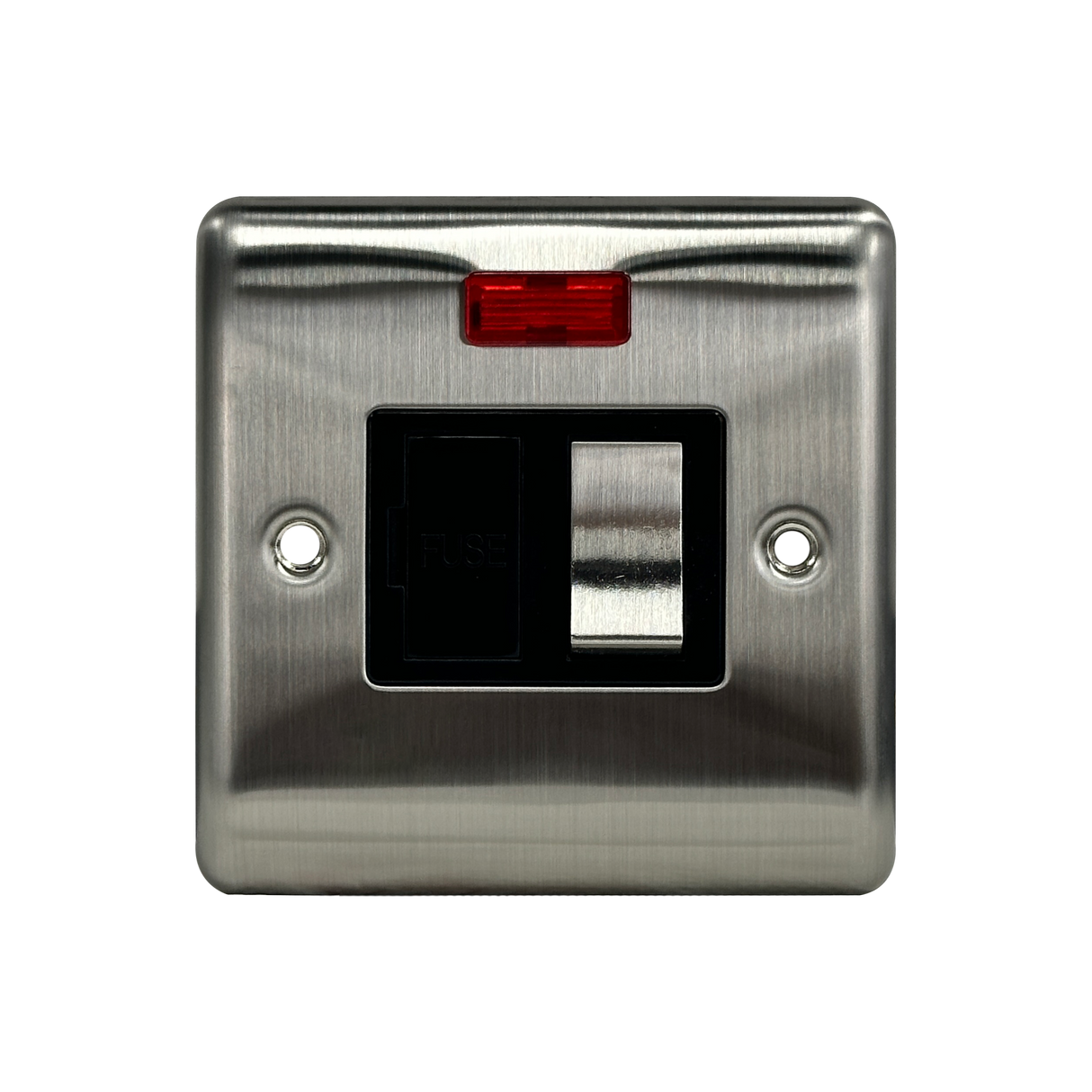 Caradok 13A Switched Spur c/w Neon Brushed Chrome Black Insert