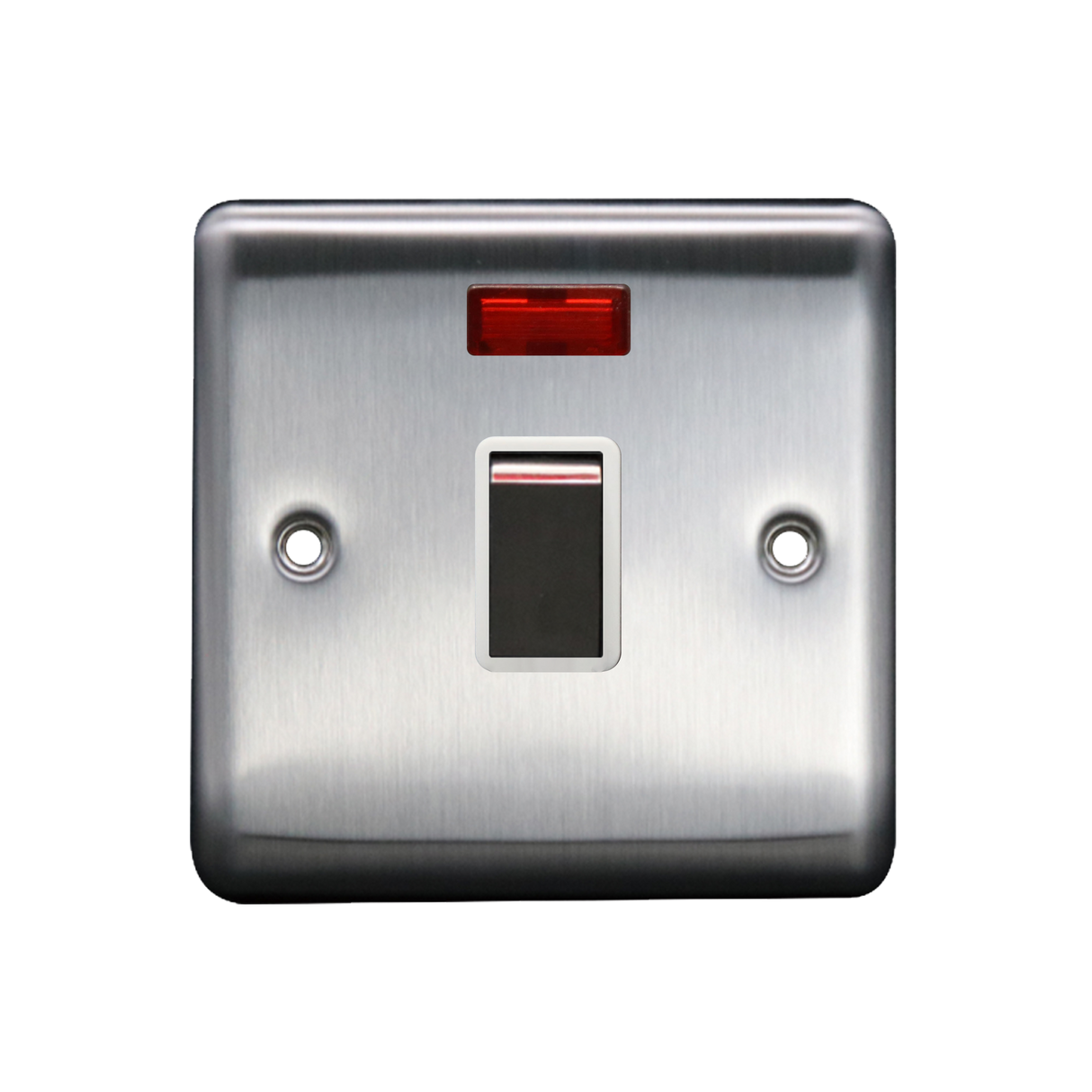 Caradok 20A DP Switch c/w Neon Brushed Chrome White Insert