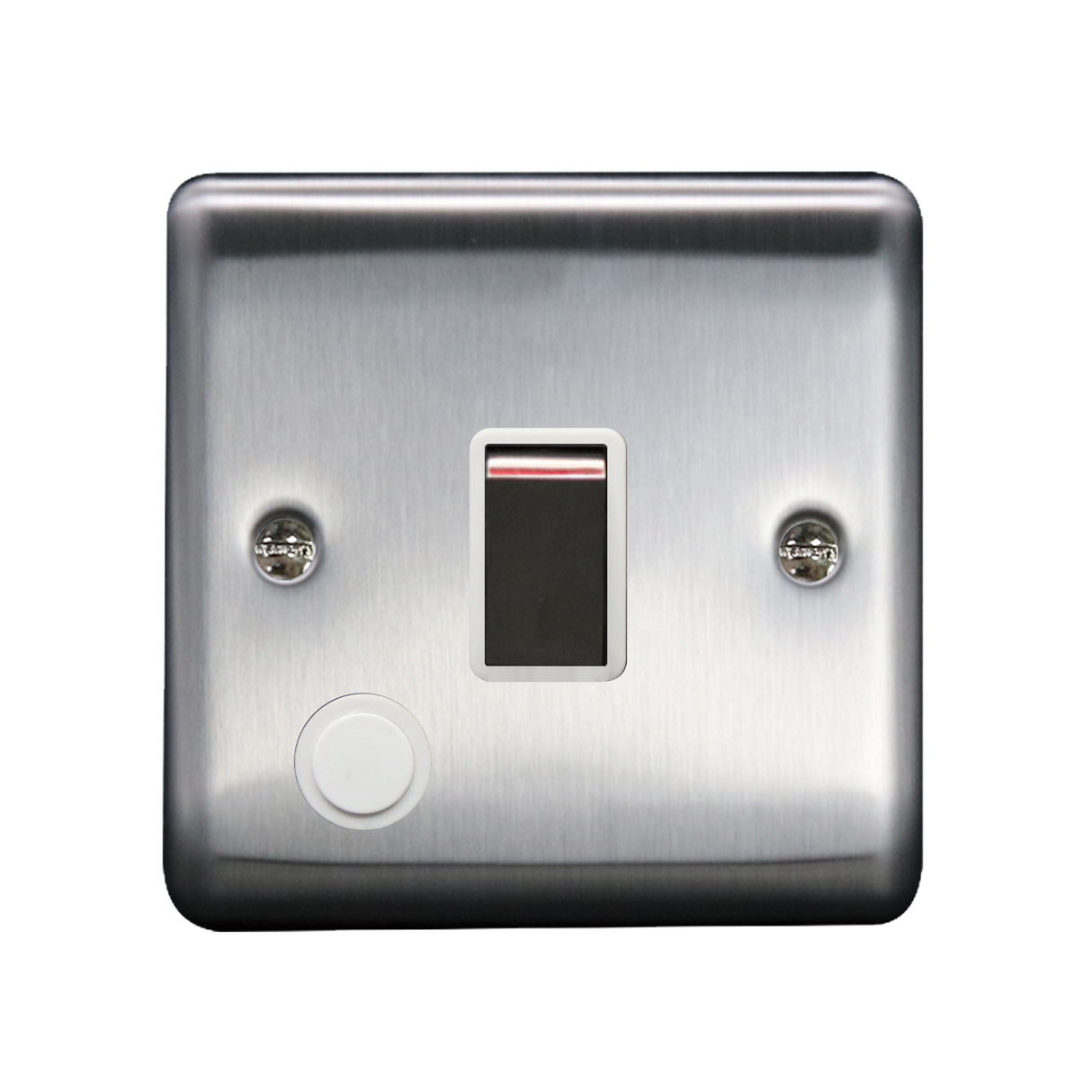 Caradok 20A DP Switch + FO Brushed Chrome White Insert