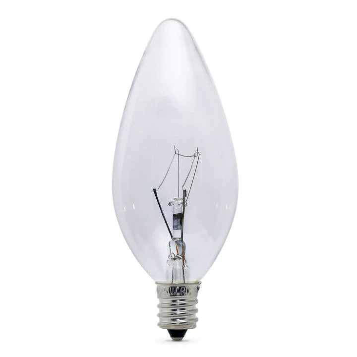 C11025E12 - 120v 25w E12 32x98mm Clear Candle